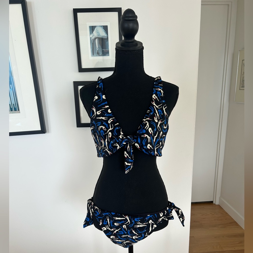 Diane Von Furstenberg Blue and White Bikini